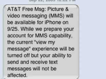 iPhone MMS on track for mid-day Friday launch; customers receiving notification