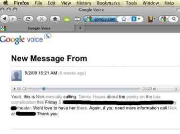 Google Voice messages winding up on Internet