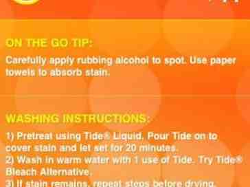 Tide app comes to iPhone, helps with Thanksgiving gravy stains