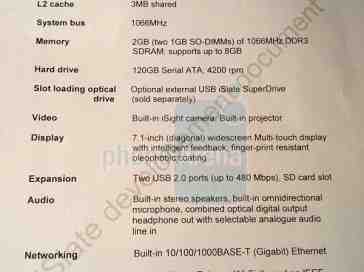 Rumor: Are these the Apple tablet specs?