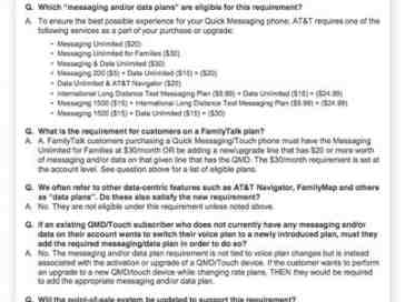AT&T to require messaging plans on 