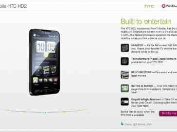 T-Mobile launches webpage promoting HTC HD2