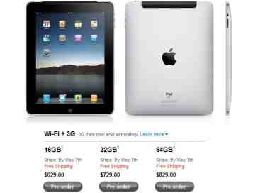 Apple's 3G-equipped iPad shipping on May 7th