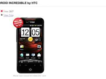 HTC DROID Incredible online orders delayed to May 7th