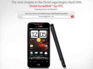 HTC Droid Incredible official, coming to Verizon on April 29th