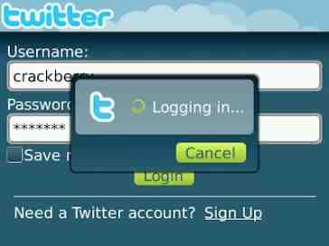 Twitter for BlackBerry experiencing login issues