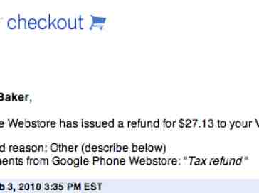 Google issuing sales tax refunds to select Nexus One owners