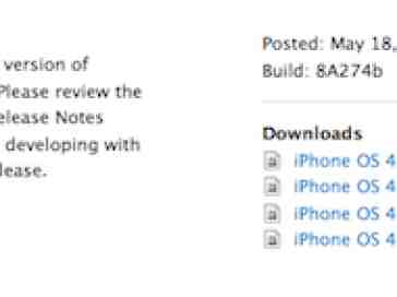 iPhone OS 4 beta 4 hits the web