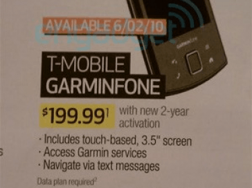 Garminfone making its way to T-Mobile on June 2nd?