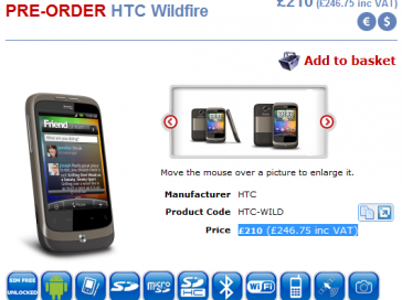 HTC Wildfire gets pricing, availability