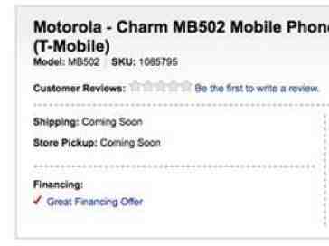 Motorola CHARM spotted on Best Buy website for $250