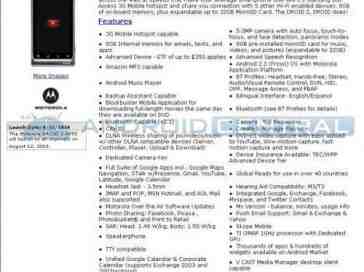 DROID 2 leaks continue, full spec sheet is available for all to see
