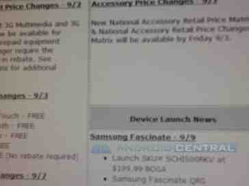 Samsung Fascinate to sell for $199.99 on September 9th