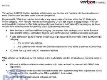 Rumor: Verizon to drop required data plan on 3G Multimedia phones