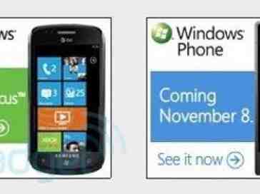 Windows Phone 7 ads expose Samsung Focus and Nov. 8th launch date