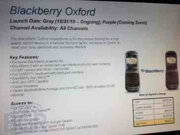 Rumor: BlackBerry Oxford making Sprint stylish on Oct. 31 for $99.99