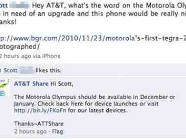 AT&T: Motorola Olympus coming in December or January
