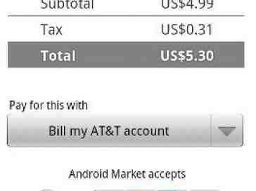 AT&T Android users can now charge app purchases to monthly bill