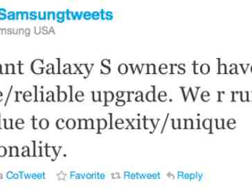 Samsung says that Galaxy S Froyo is still coming, but doesn't have an ETA