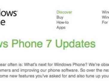 Windows Phone 7 update page hints at January arrival