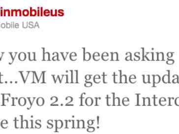 Virgin Mobile's Samsung Intercept Froyo update gets dated (kind of)