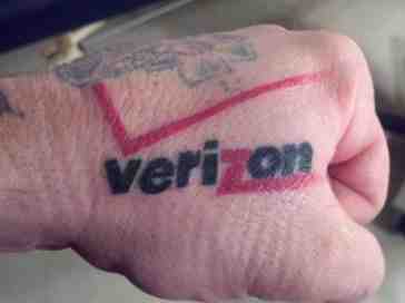 Verizon fan gets the carrier's logo tattooed on his hand, says forehead is next
