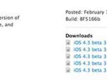 iOS 4.3 beta 3 pushed to developers by Apple