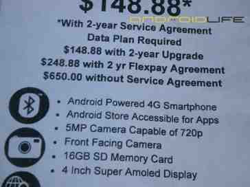Samsung Galaxy S 4G to be priced at $148.88 by Wal-Mart
