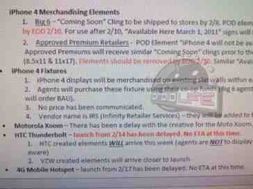 Rumor: HTC ThunderBolt launch pushed back by Verizon, no ETA in sight [UPDATED]