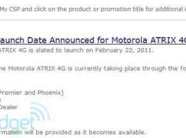 Confirmed: Motorola Atrix 4G launched moved up to Feb. 22nd