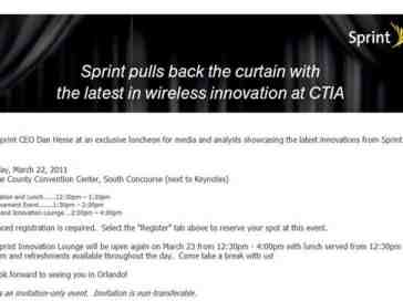 Sprint hands out invites to its CTIA event, promises 