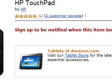 HP TouchPad lands on Amazon