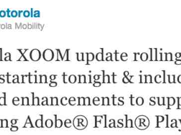 Motorola XOOM update to prep for Flash begins rolling out tonight