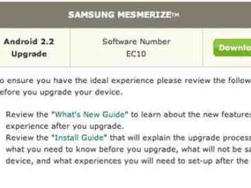 Samsung Mesmerize for U.S. Cellular bumped up to Android 2.2