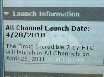 HTC DROID Incredible 2 set to launch on April 28th?