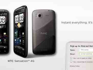 HTC Sensation 4G gets a sign-up page to call its own