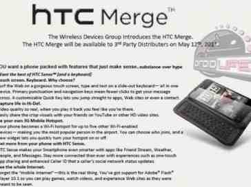 HTC Merge finally coming to Verizon tomorrow?