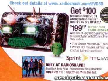 HTC EVO 3D to be priced at $199.99 at RadioShack