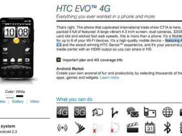 HTC EVO 4G now features Android 2.3, Sprint site shows [UPDATED]