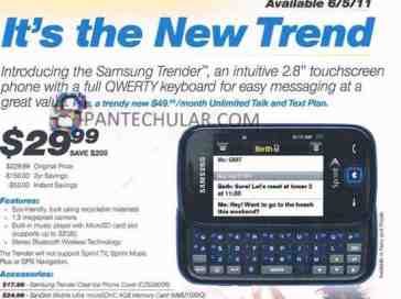 Sprint to introduce Samsung Trender, $49.99 unlimited talk and text plan on June 5th?