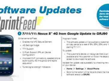 Nexus S 4G to see an update on July 11th that'll include a bump to Android 2.3.5?