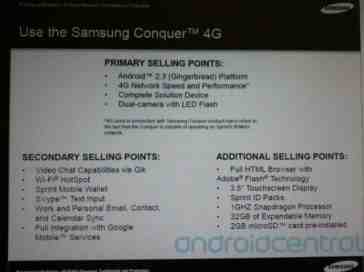 Samsung Conquer 4G training underway at Sprint