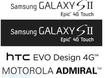 Samsung Epic 4G Touch, HTC EVO Design 4G, Motorola Admiral for Sprint branding leaks [UPDATED]