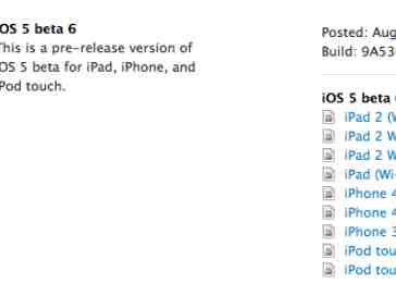 Apple iOS 5 beta 6 released to registered developers [UPDATED]