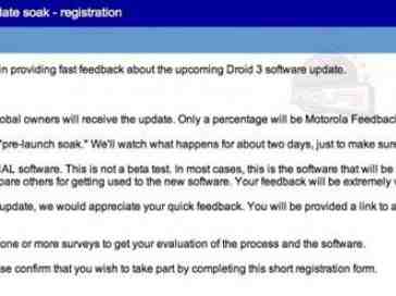 Motorola DROID 3 update is on the way, soak test kicking off soon