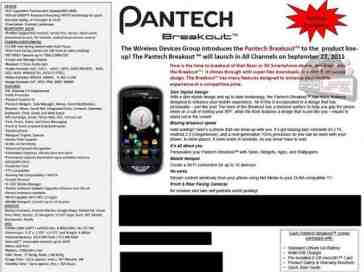 Pantech Breakout tipped to arrive on September 22nd, user guide leaks