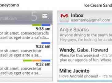 New Android Ice Cream Sandwich Gmail, email, and calendar widgets leak out