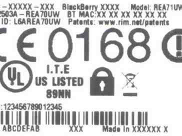 New BlackBerry with model number REA71UW caught passing through the FCC