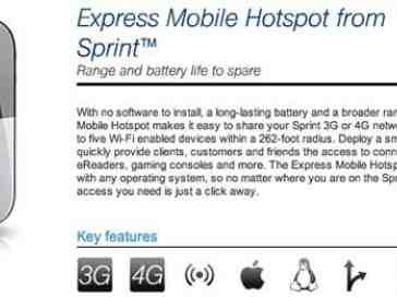 Sprint takes the wraps off of new mobile broadband plans, Express Mobile Hotspot