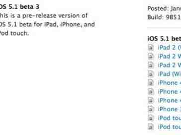Apple makes iOS 5.1 beta 3 available to developers, complete with the return of the 3G toggle